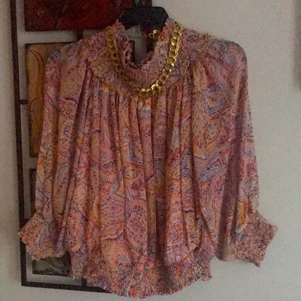 Multicolored 100% polyester Blouse.